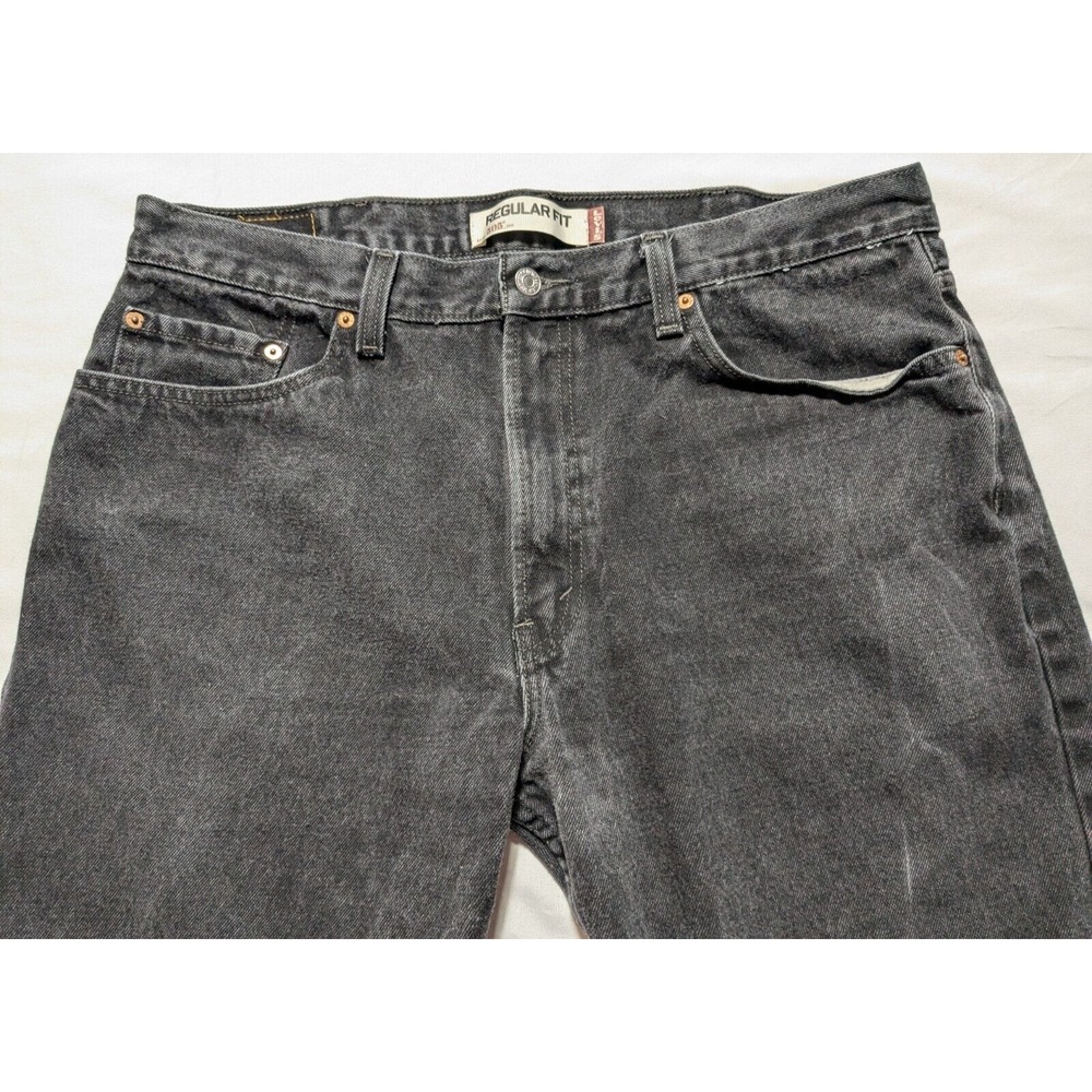 VTG Y2K LEVIS 505 REGULAR FIT - Men 38X30 Black Denim Jeans - Picture 6 of 16